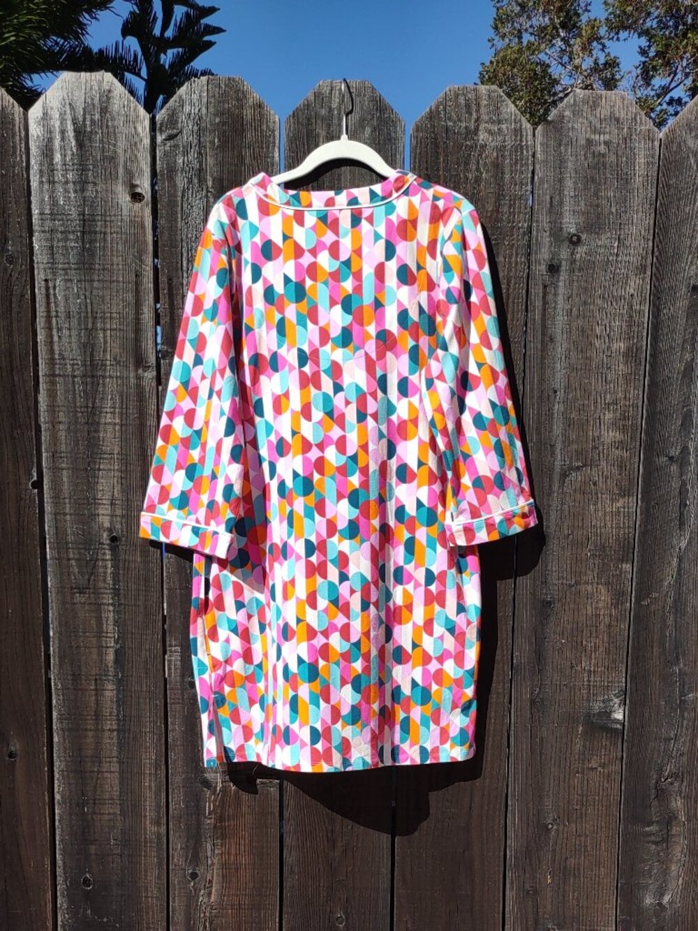 BedHead x Trina Turk Sleepshirt Dress Sz Medium Loungewear Pajamas Dancing Dots - Picture 4 of 12